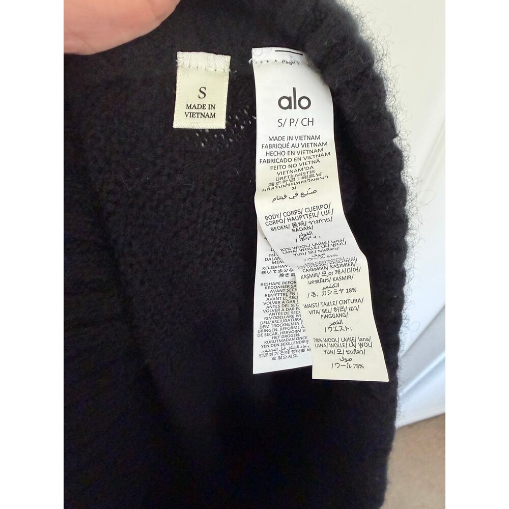 Alo Yoga Wool Cashmere High-Waist New Class Wide Leg Pant Black Small - Picture 6 of 6